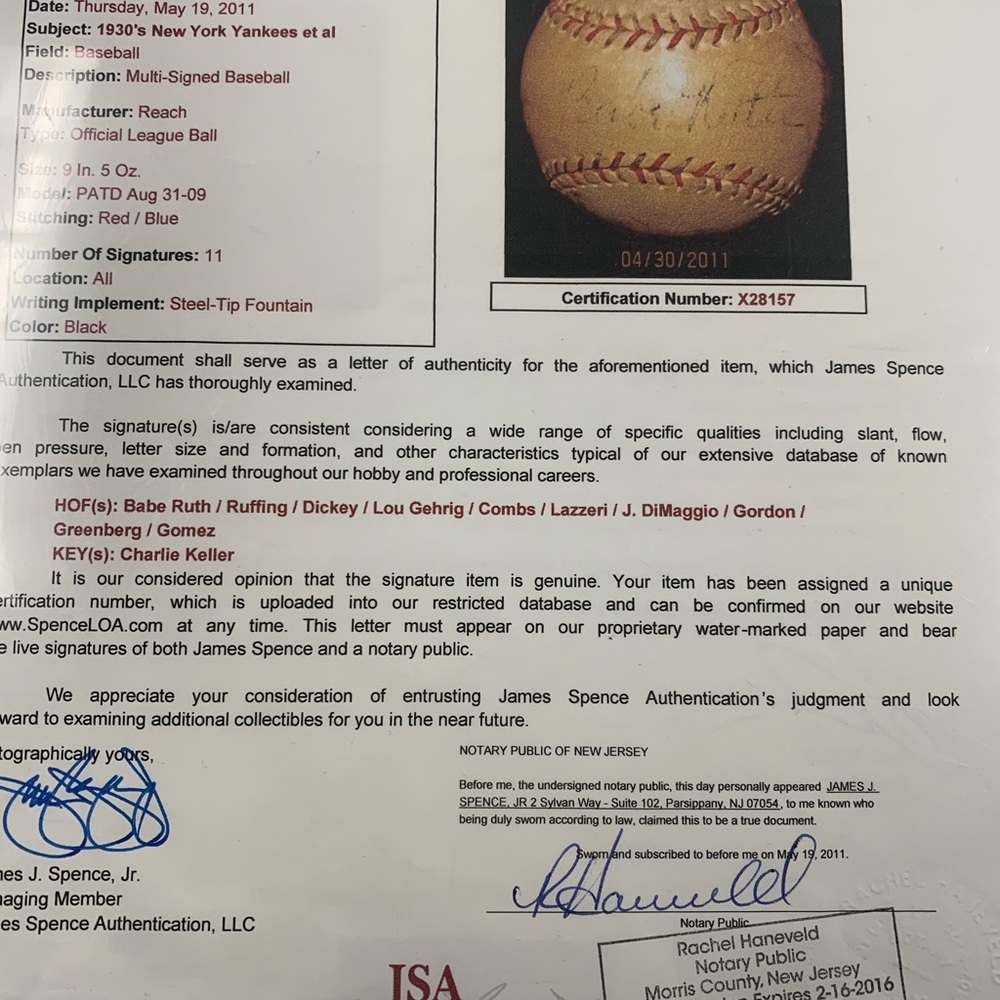 Babe Ruth hand signed autographed baseball Rare - Picture 6 of 6